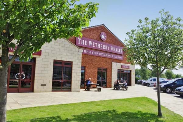 Front view of The Wetherby Whaler and outside seating area